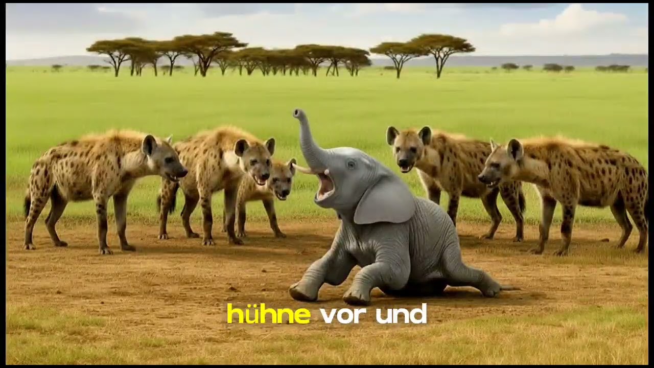 Hilfloses Elefantenkalb von Hyänen umzingelt – Doch wer ihm zu Hilfe kam, schockiert alle!