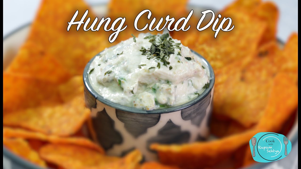 Hung Curd Dip | Yogurt Dip | Healthy Nachos Dip Recipe | Dip with snacks | Low Fat Curd