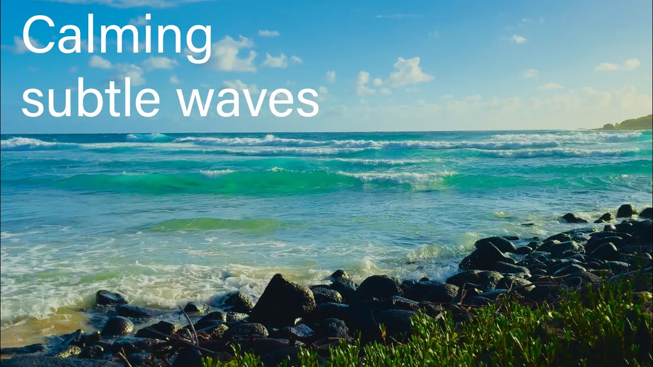 Beautiful calming waves lapping on the rounded rocks #peacefulwaves #beach #ocean #relax #sleep 