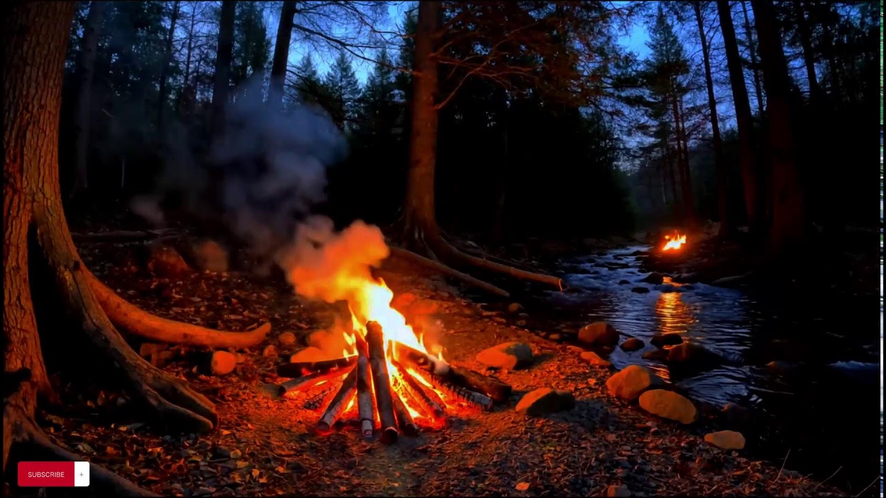 Hidden Cave Sanctuary 🌌 Firelight, River Echoes & Night Silence | ASMR Ambience