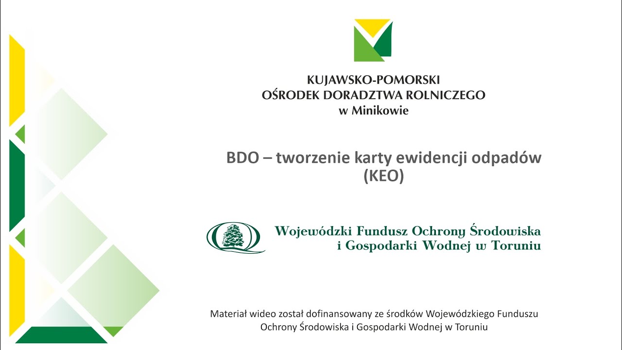 BDO – tworzenie karty ewidencji odpadów (KEO)