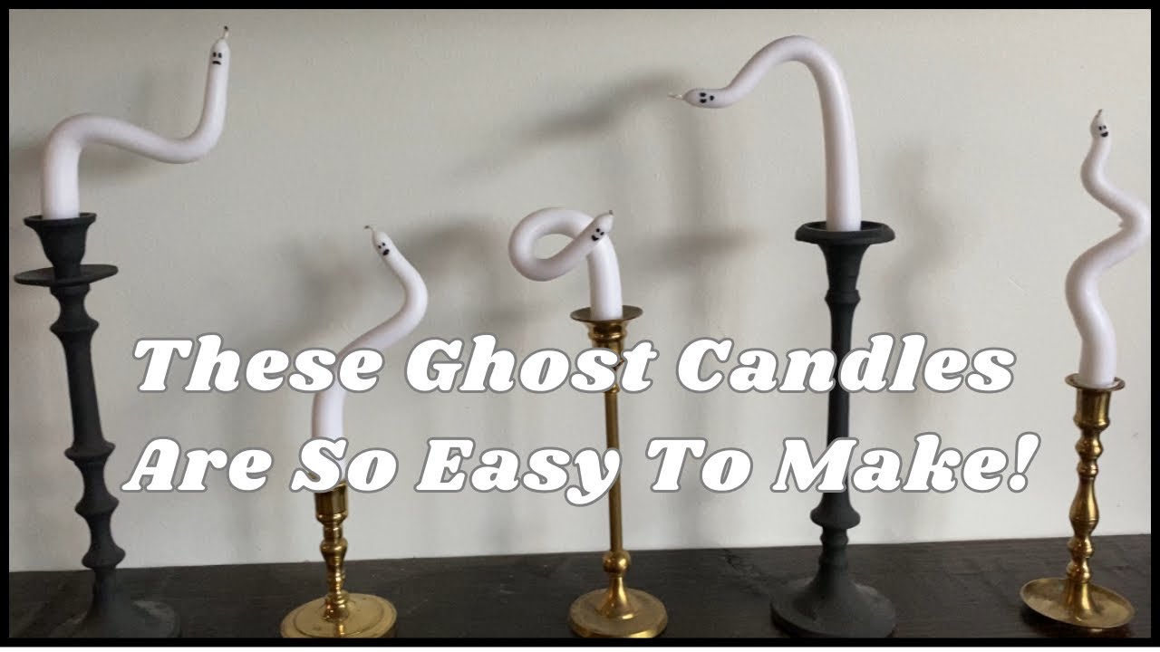 How to make these cute little ghost candles with regular tapers! It’s super easy!