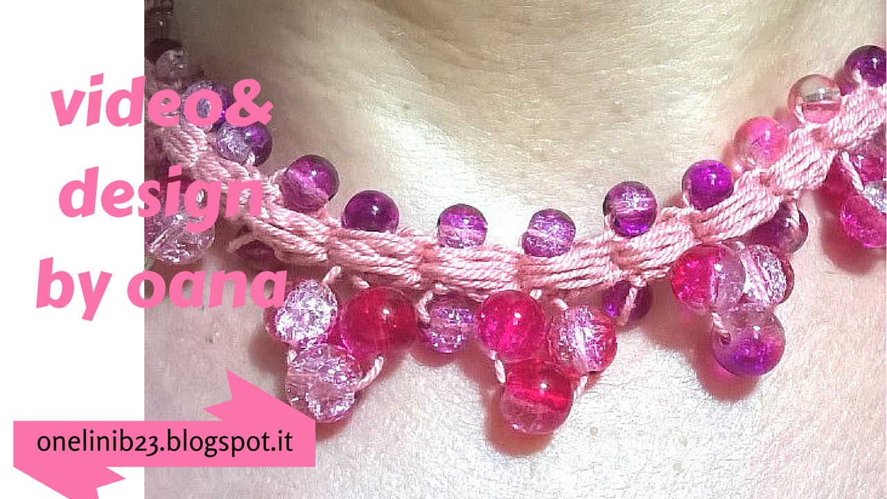 collier con perline all'uncinetto