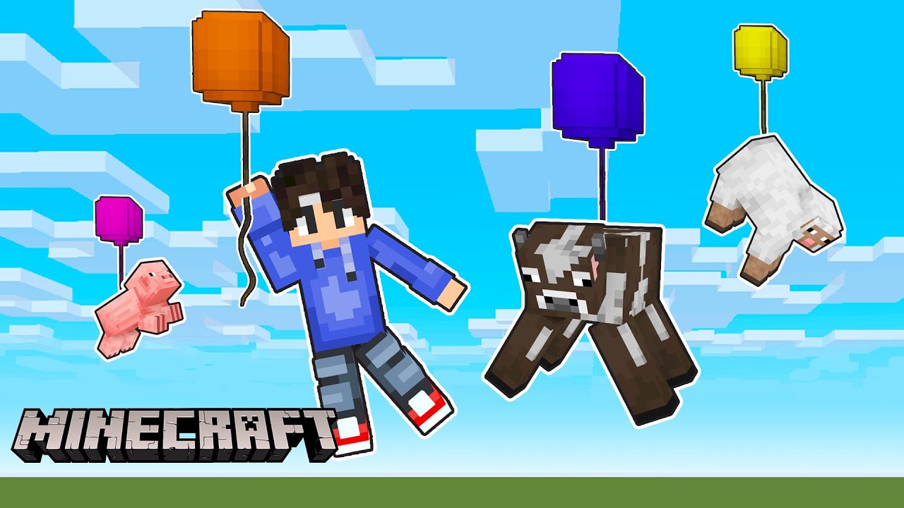USING BALLOONS in Minecraft PE