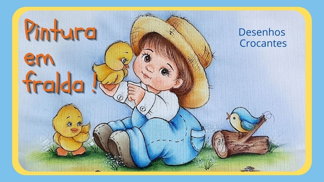Pintura em fralda (Desenhos Crocantes)