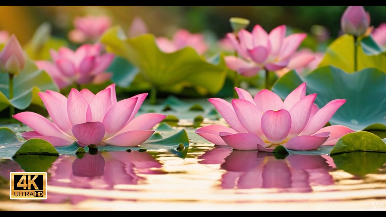 Peaceful Lotus Pond | TV Screensaver | Framed Art | Wallpaper | 4k 1080 Visuals loop