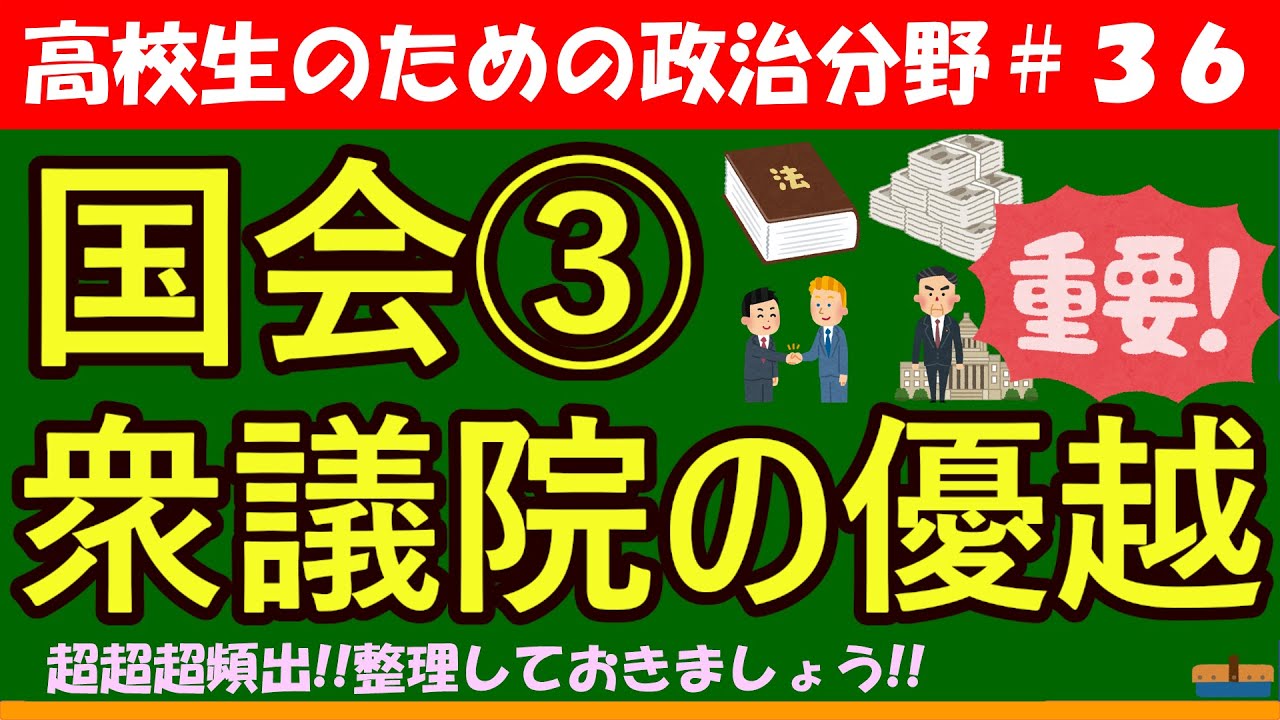 【高校生のための政治・経済】衆議院の優越#36