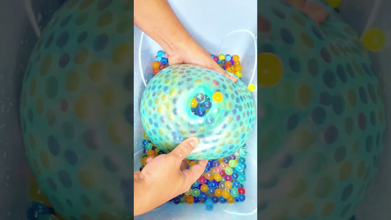 PopfinityASMR 🟠🔵 Orange & Blue Balloon Popping with Orbeez Beads Burst!