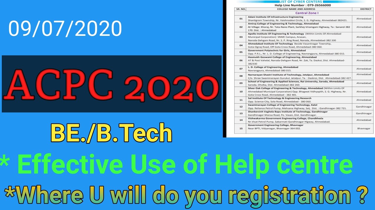 How to utilize the help cenre of ACPC 2020/acpc 2020/acpc helpcentre/acpc councelling help centre
