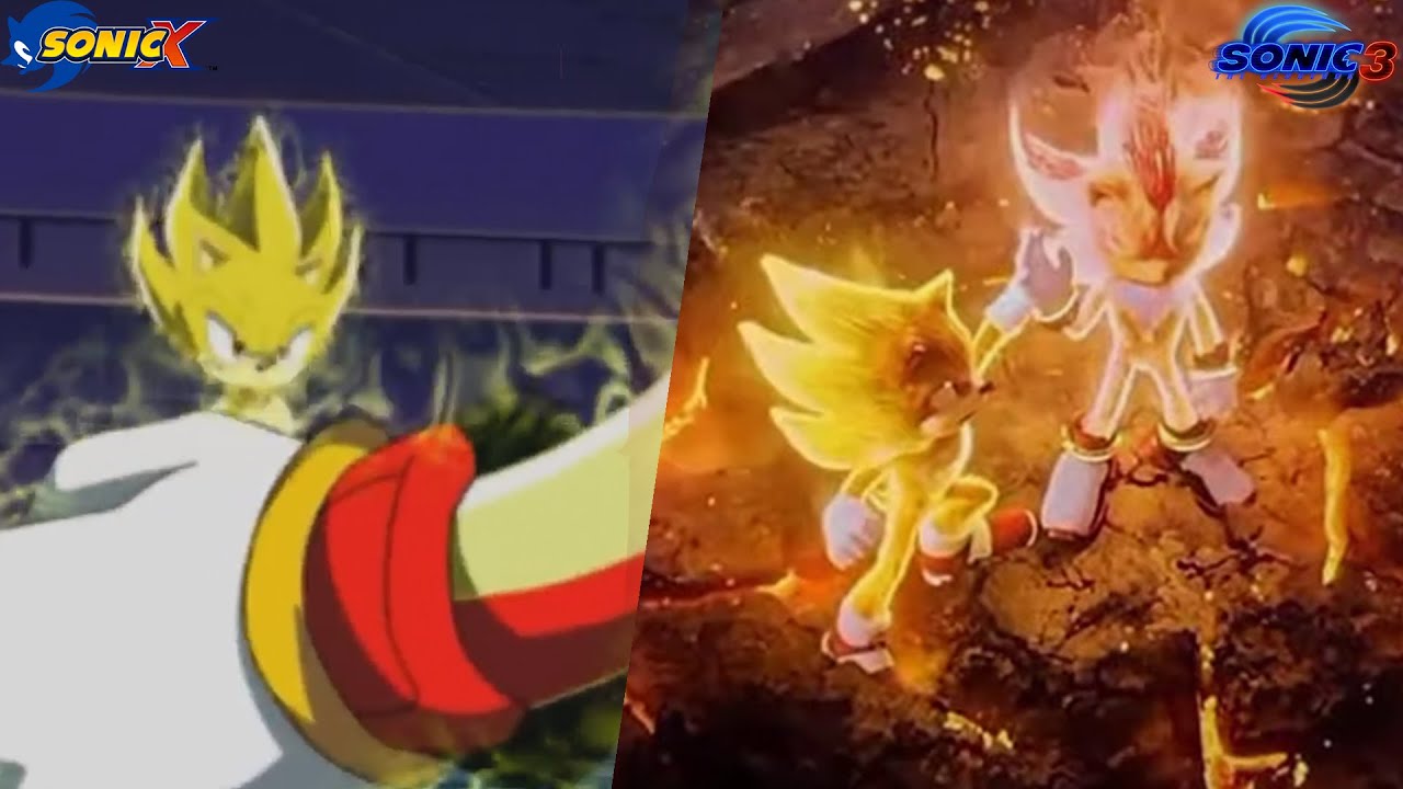SUPER SONIC VS SUPER SHADOW IN SONIC X AND SONIC MOVIE 3