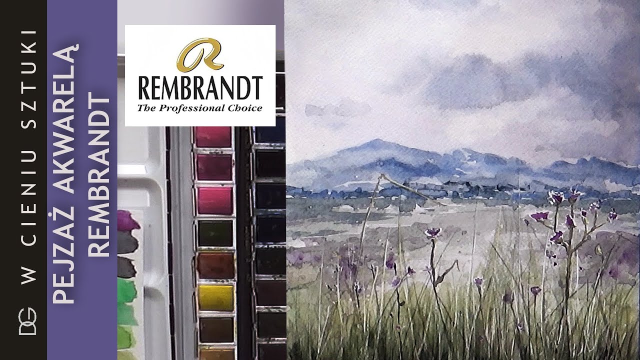 Pejzaż akwarelą - Lanscape step by step - Rembrandt watercolor