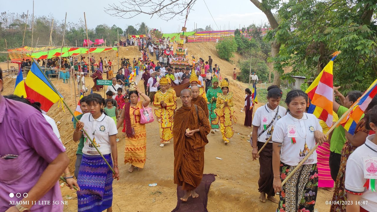 রামগড় ধর্ম চক্র অরণ্য কুটির চুলামুনি জাদীতে অষ্টধাতু স্থাপনা পূণ্যানুষ্ঠানে মঙ্গল শোভাযাত্রা-২০২৩