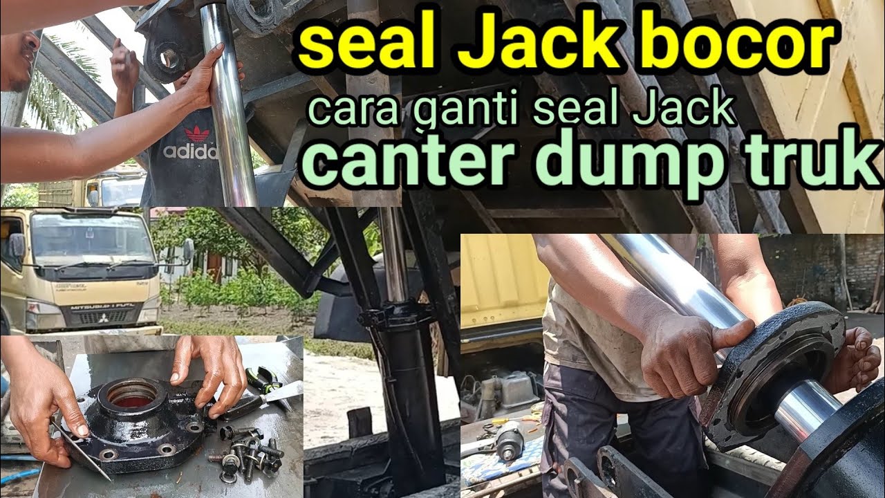 Seal Jack dump truk canter bocor/ cara ganti seal Jack mobil dump truk