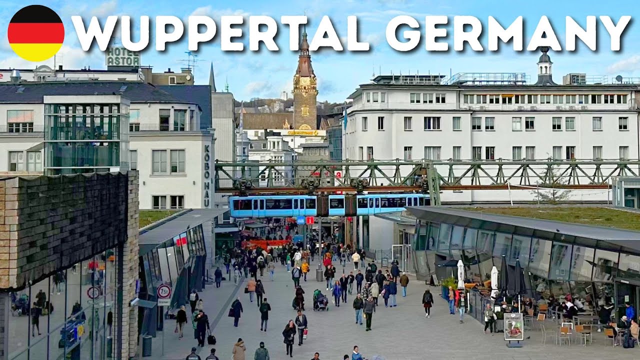 Wuppertal Walking Tour, Германия 🇩🇪 Городская прогулка в 4K HDR (с подписями)