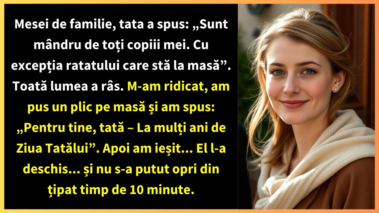 La cina în familie, tata a spus: „Sunt mândru de toți copiii mei. Cu excepția ratatului care stă la
