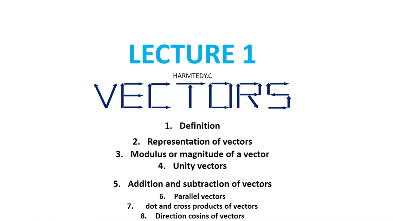 LECTURE 1 VECTOR ANALYSIS , PRESENTATION OF VECTORS, ADDITION OF VECTORS, EQUAL VECTORS, DOT PRODUCT