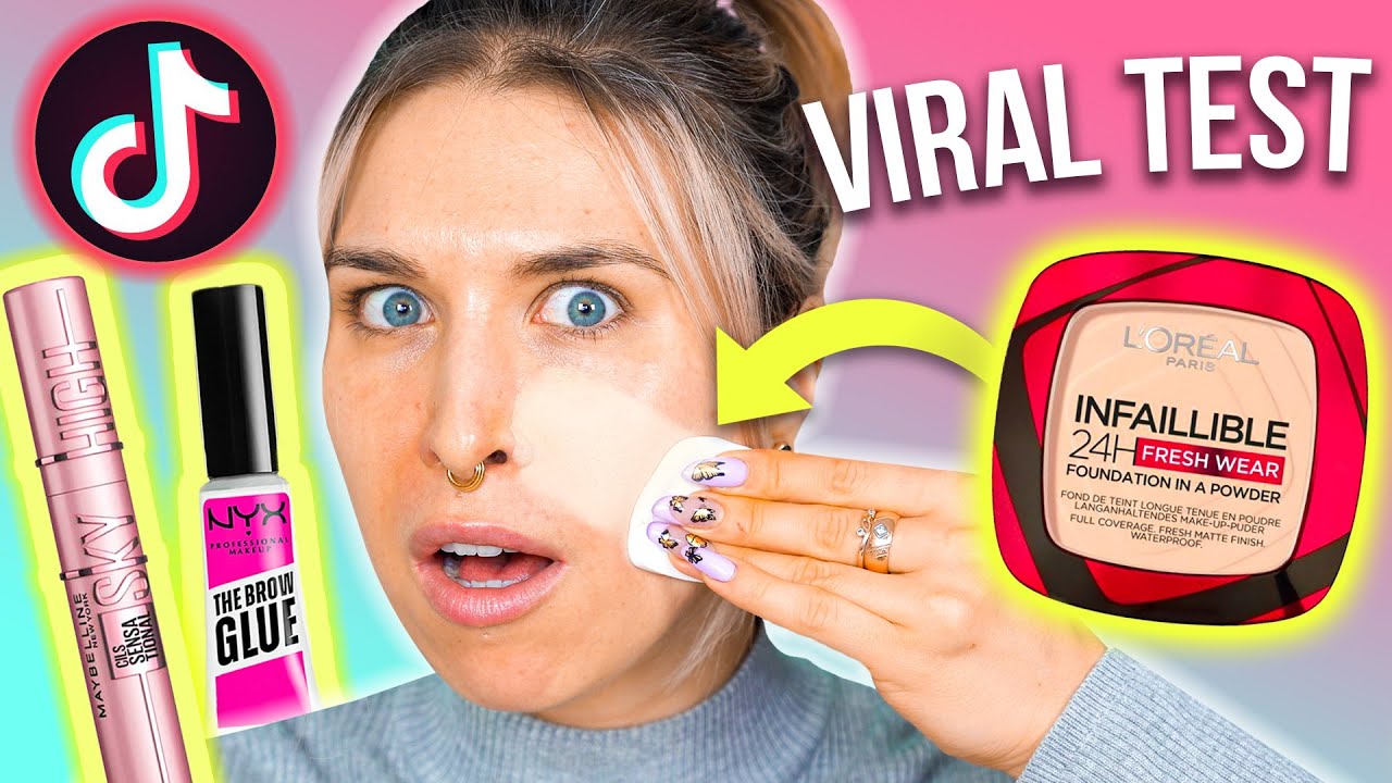 ♦ Testuję VIRALOWE KOSMETYKI z TIKTOKA! 😱 Klej do brwi, podkład w pudrze! ♦ Agnieszka Grzelak Beauty
