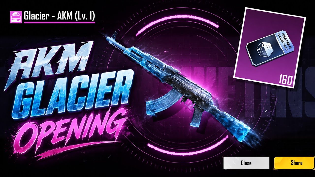 🔥 AKM GLACIER CLASSIC CRATE OPENING | 190 Classic Coupon | Akm Glacier Best Time and Trick to Open ?