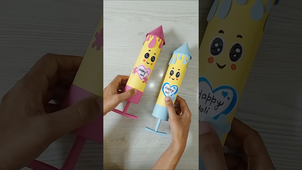 Pichkari Craft 🔫 Holi Craft 🔫Happy Holi Craft 🔫Paper se Pichkari kaise banaen #diy #shorts