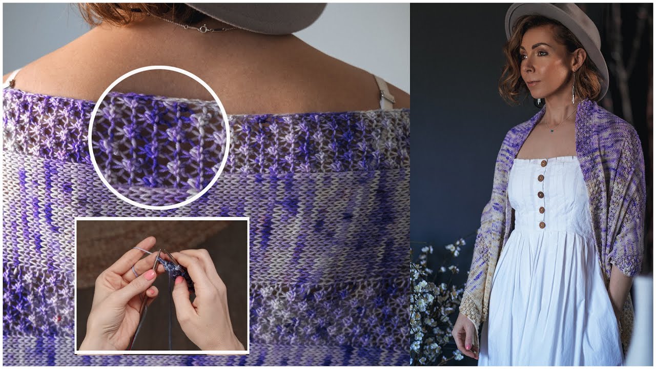 Gorgeous Gradient Knit Shawl - Learn the Bramble Stitch! Ambling Way Pattern