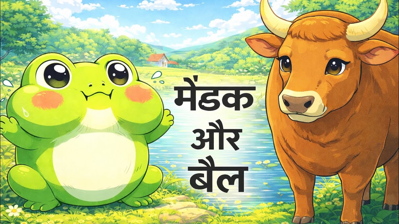 🐸🐂 मेंढक और बैल| पंचतंत्र की कहानी| Panchtantra Story| Bedtime Story for Kids|Hindi Story| Moral Lok
