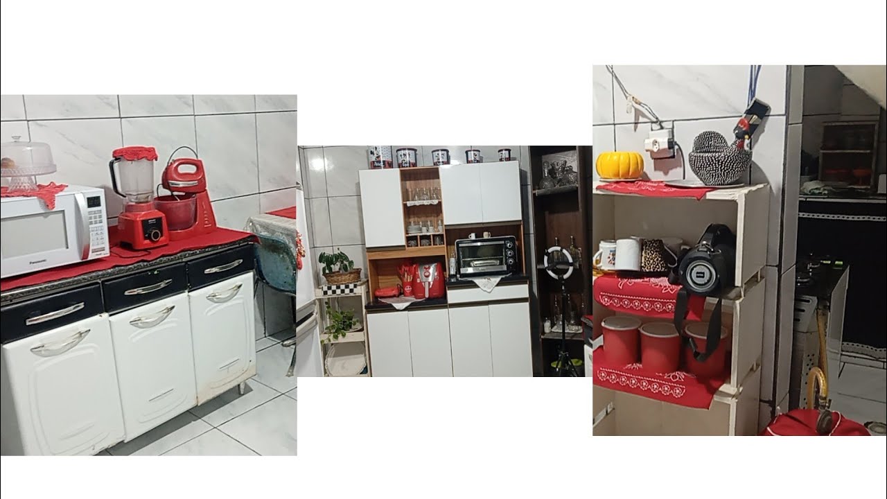 Deixei minha cozinha toda na decoração vermelha..mais janta simples e gostosa 😋