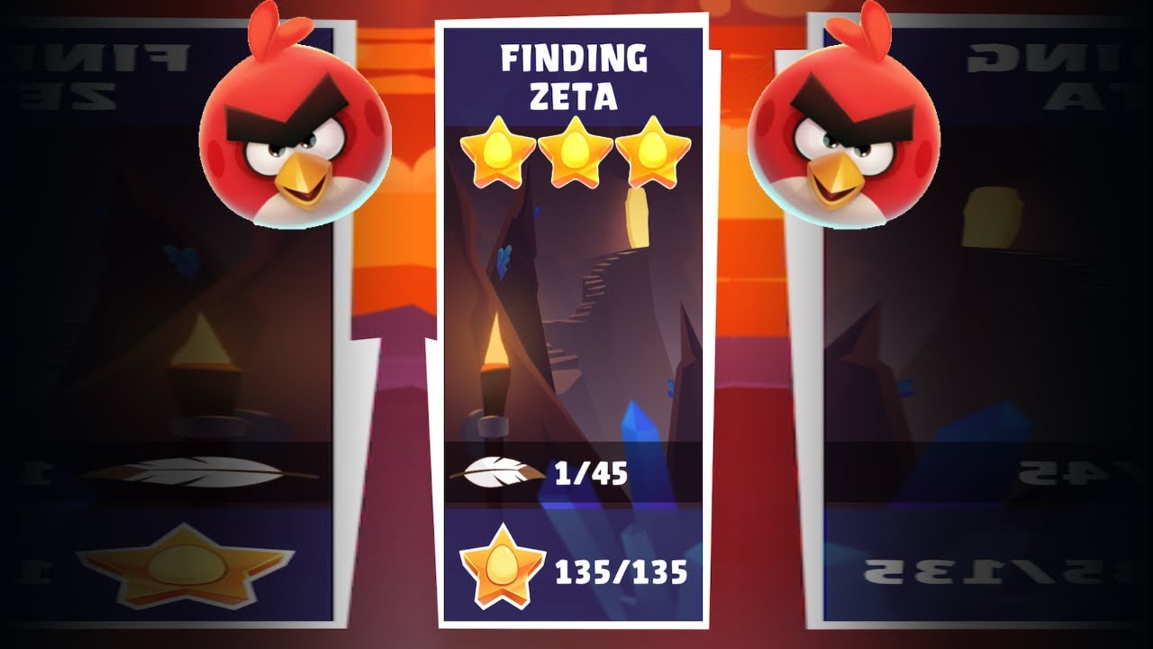 Angry Birds Reloaded: 3 Stars on Finding Zeta Levels