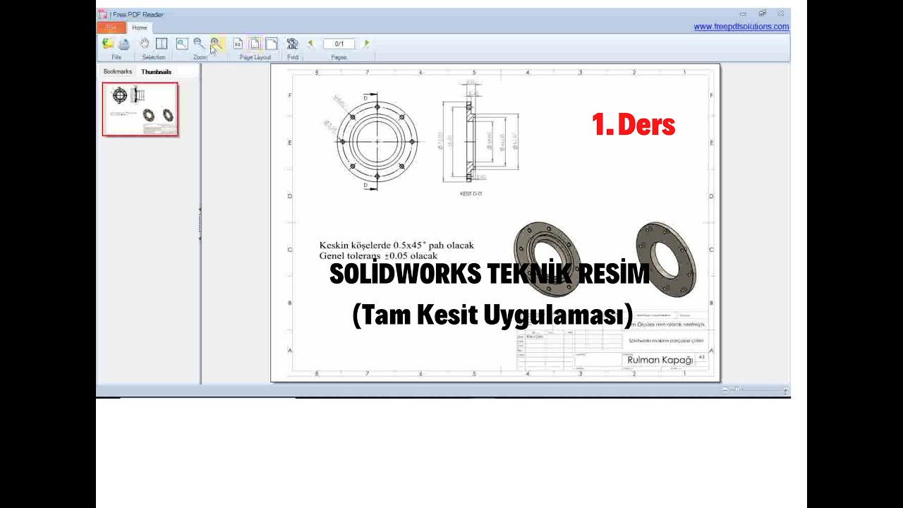 Solidworks teknik resim dersleri(1. ders)---- tam kesit uygulaması