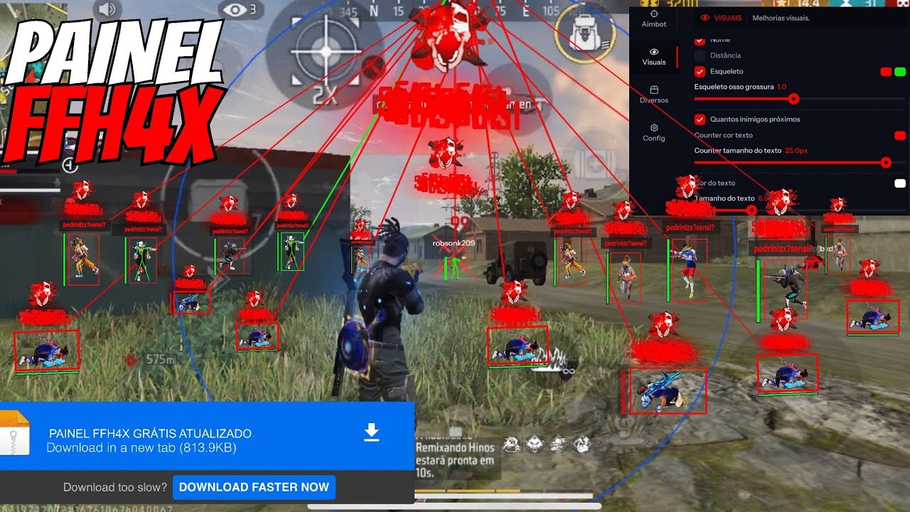 PAINEL FFH4X XIT AIMBOT GRATIS✅ANDROID/IOS!XIT IPA HEADTRICK ANTIBAN☠️😱DOWNLOAD DIRETO MEDIAFIRE