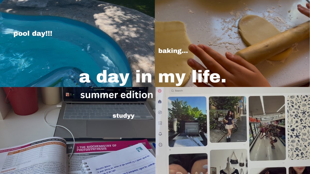 SUMMER VLOG☀️ *realistic*| baking 🍰, pool time, routine, studying ✧.*
