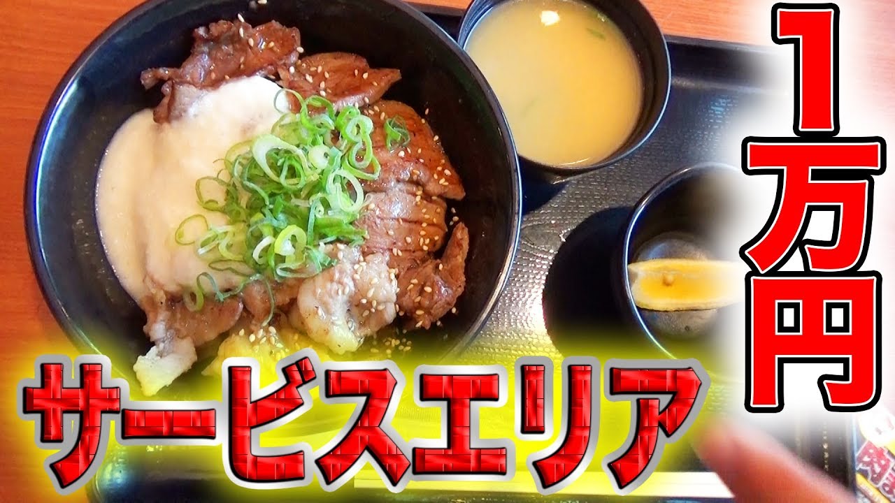 サービスエリアで1万円食べきるまで帰れま10！！！