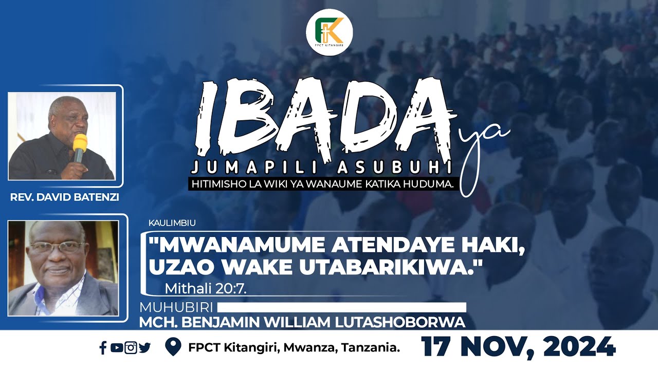 🔴🆕LIVE- IBADA YA KILELE CHA WIKI YA WANAUME  | FPCT KITANGIRI LIVE SERVICE.