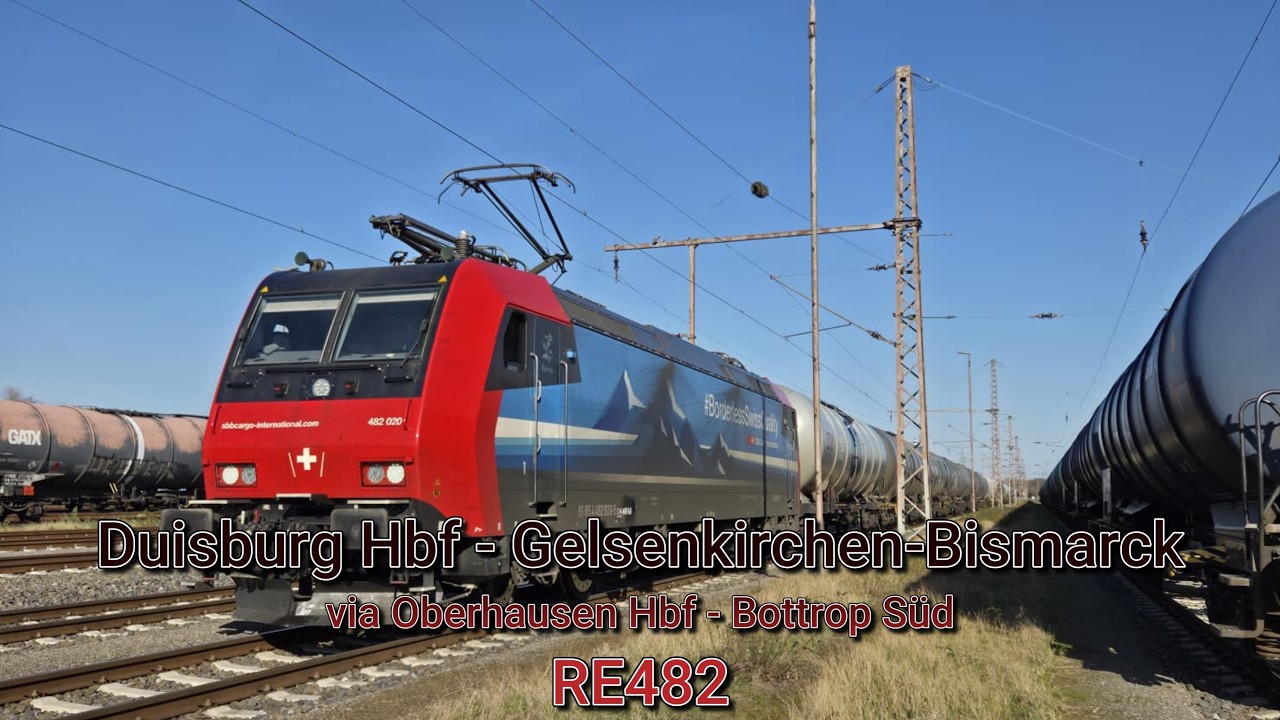 F&uuml;hrerstandsmitfahrt Lz Duisburg Hbf - Gelsenkirchen-Bismarck | Re482