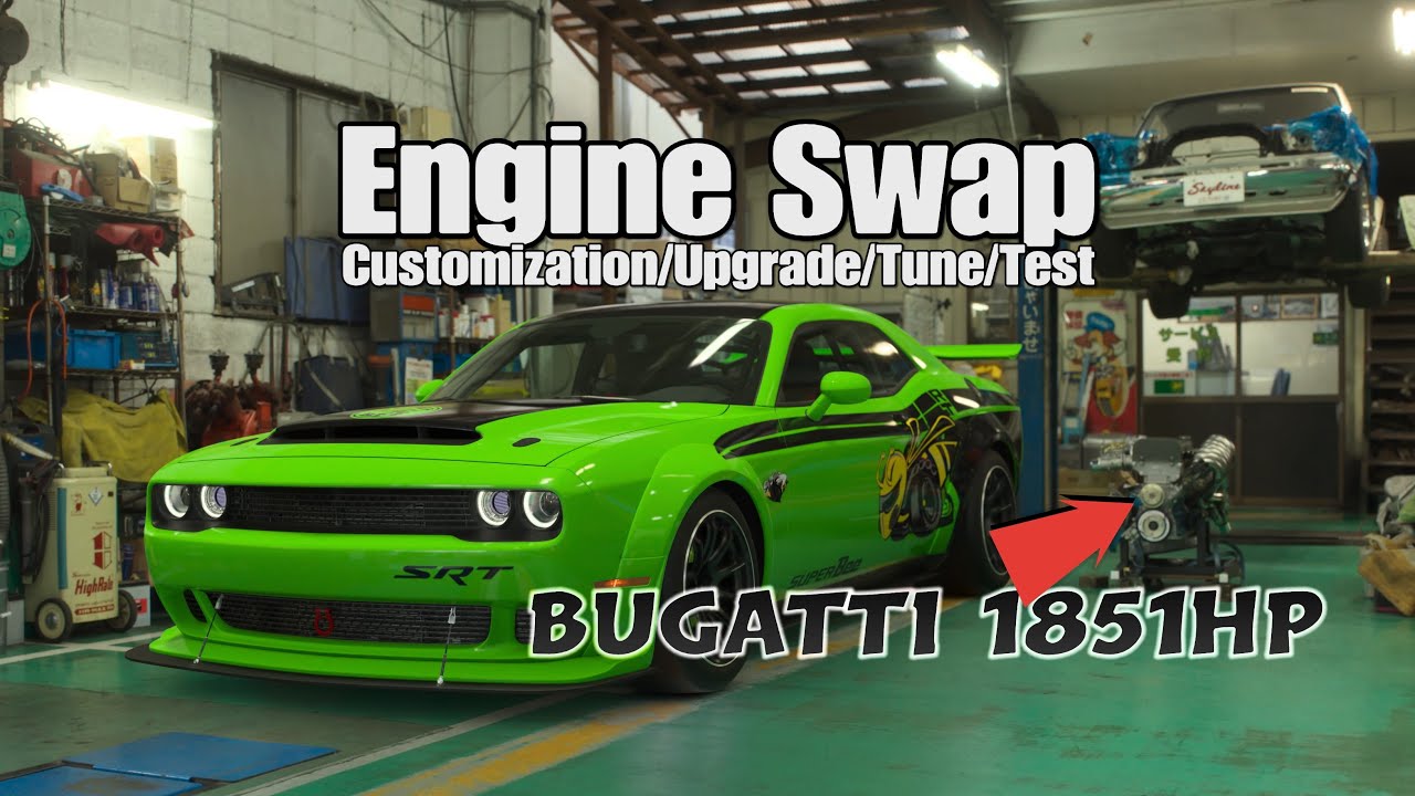 GT7 Builds: Dodge Challenger SRT '18 with Bugatti Chiron Engine Swap | Update 1.63