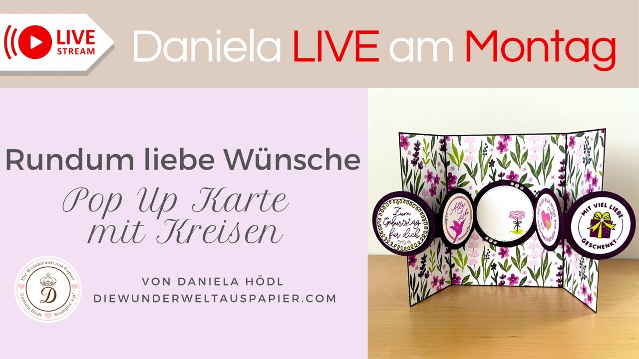Pop Up Karte in Zentimeter gebastelt mit Kreisen 😍 DIY besondere Kartenform - Anleitung