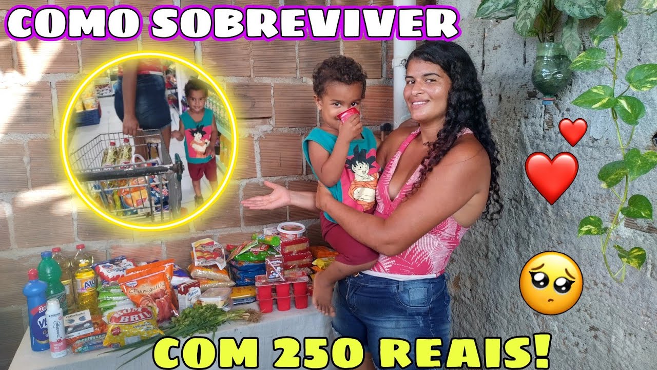 COMPRAS DO MÊS PARA 4 PESSOAS 🙏COMO SOBREVIVER COM 250 REAIS🤷