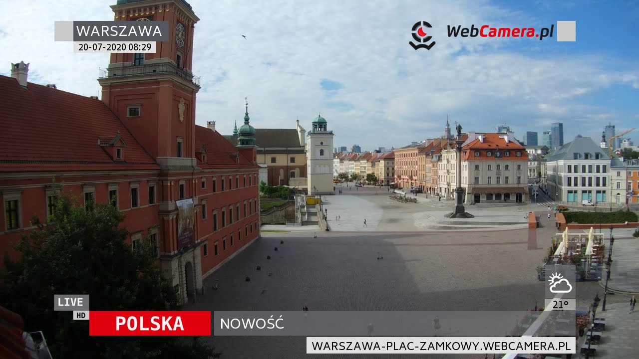 🟠NOWOŚĆ - WIDOK NA PLAC ZAMKOWY W WARSZAWIE🟠| WebCamera.pl