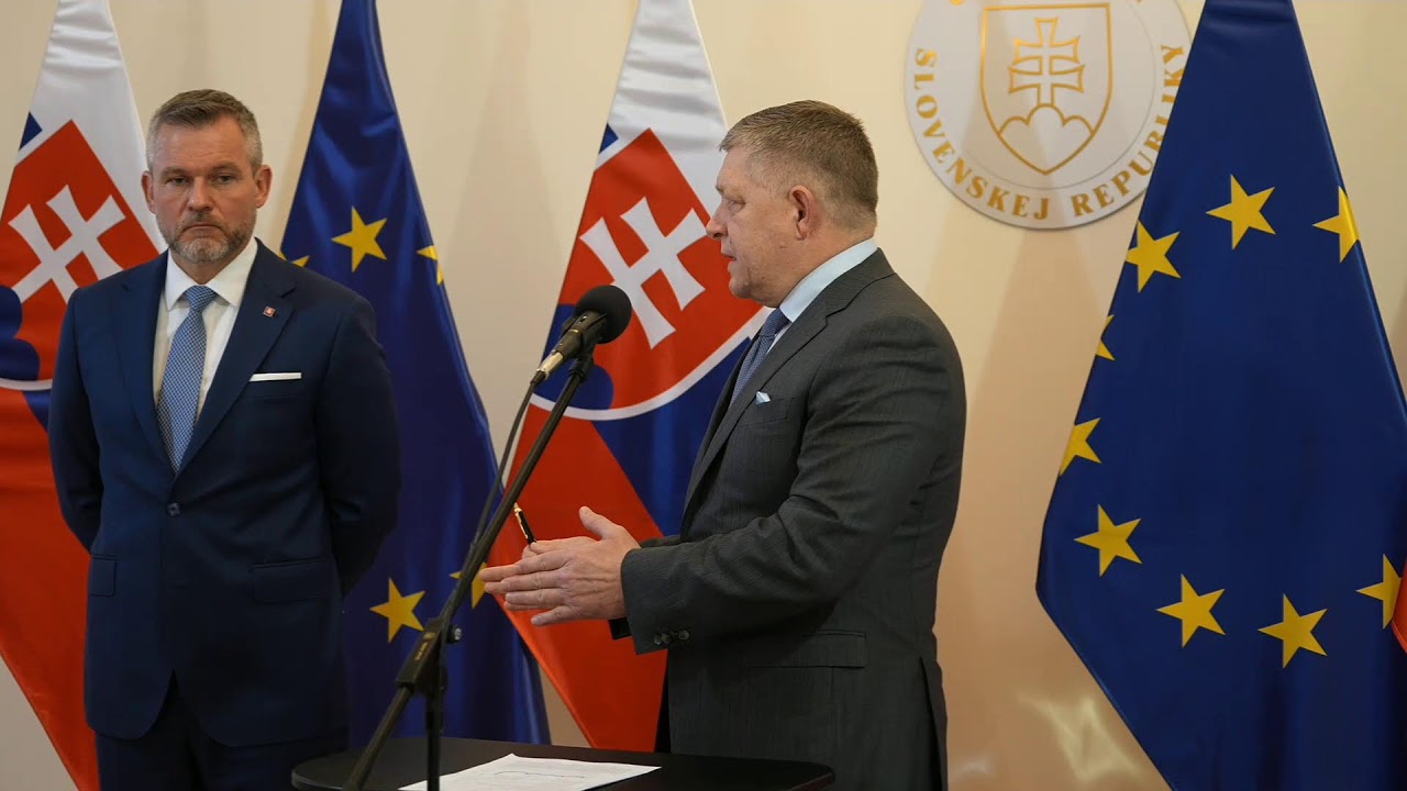 Spoločná tlačová konferencia prezidenta SR Petra Pellegriniho a predsedu vlády SR Roberta Fica