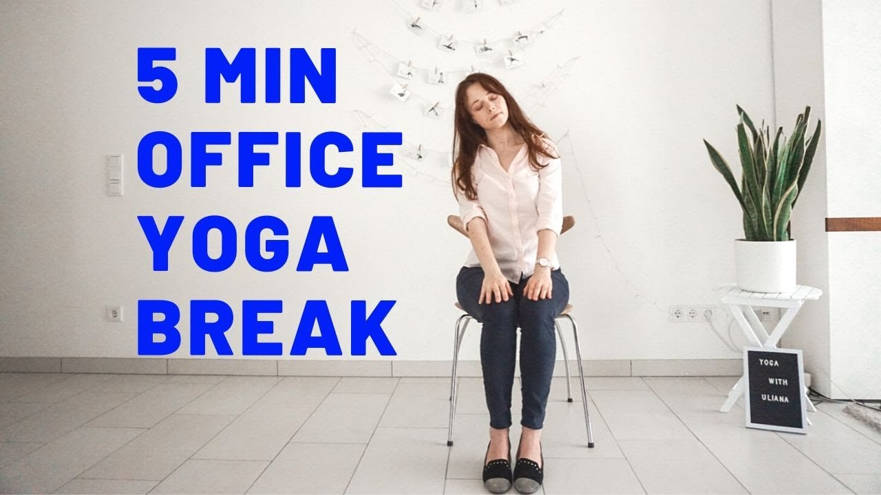 5 min YOGA STRETCH AT YOUR DESK | Chair Yoga | No Mat Yoga | Yoga with Uliana