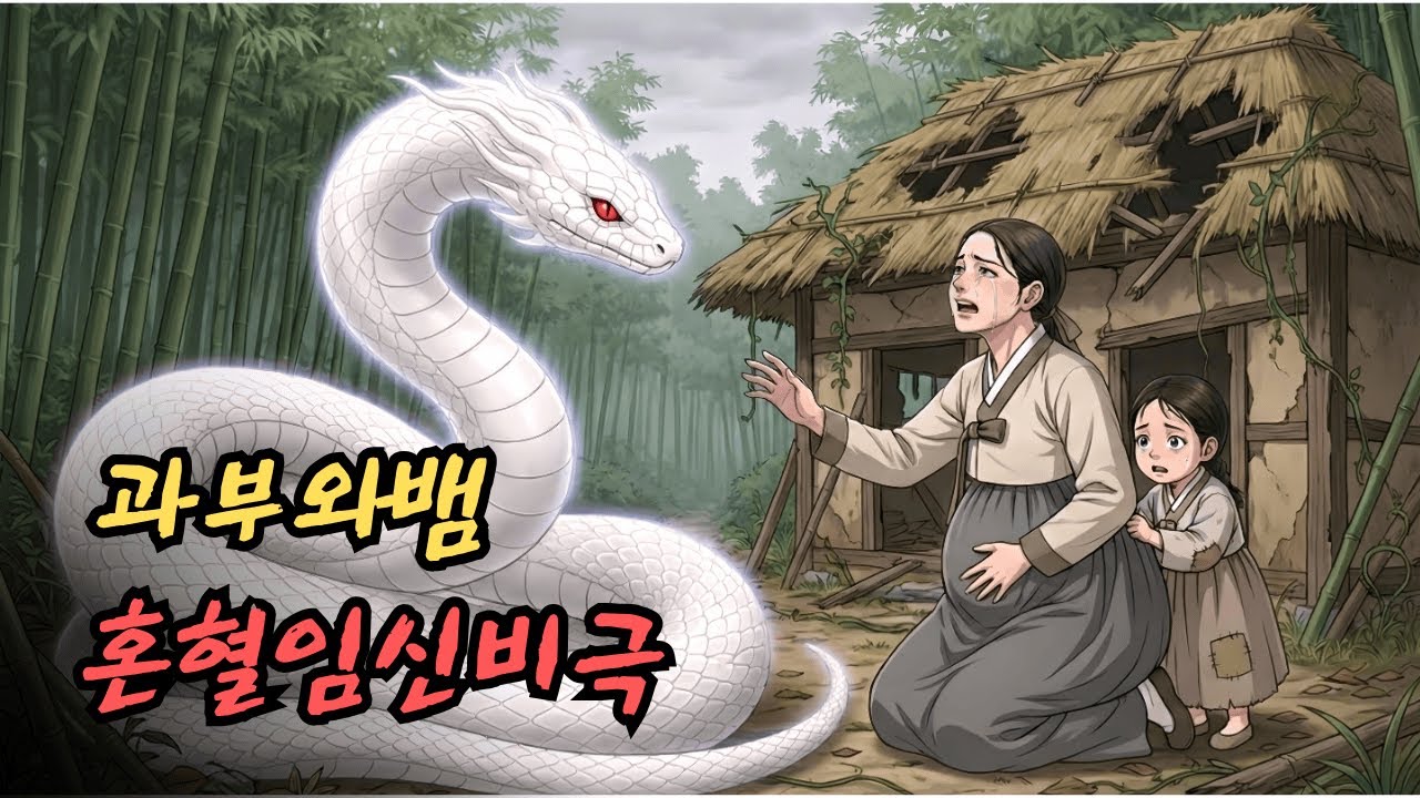 한 과부와 그녀의 아이는 버려진 집에서 살다가 하얀 뱀과 사랑에 빠진다. 하지만 비극은 그녀가 인간과 뱀의 혼혈을 임신하게 되면서 닥쳐온다.| 민담 | 전설 | 설화 | 옛날이야기