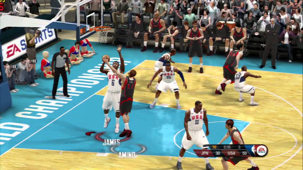 NBA Live 10 — турнир ФИБА США против Японии, 6 минут, уровень сложности «Суперзвезда»