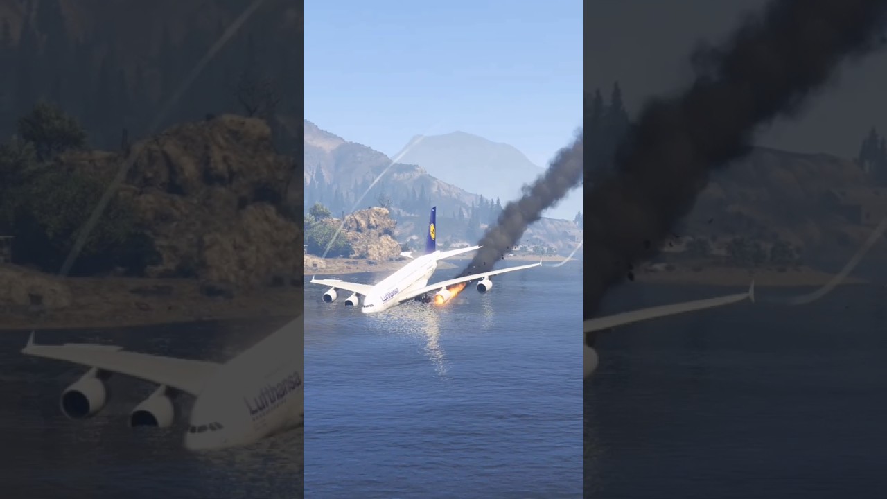 Airbus A-380 Mid-Air Collision With Cargo Helicopter Sparks Ocean Landing Gtav