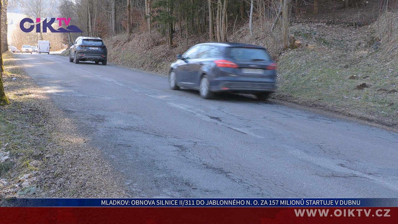 Mladkov: Obnova silnice II/311 do Jablonného nad Orlicí za 157 milionů startuje v dubnu