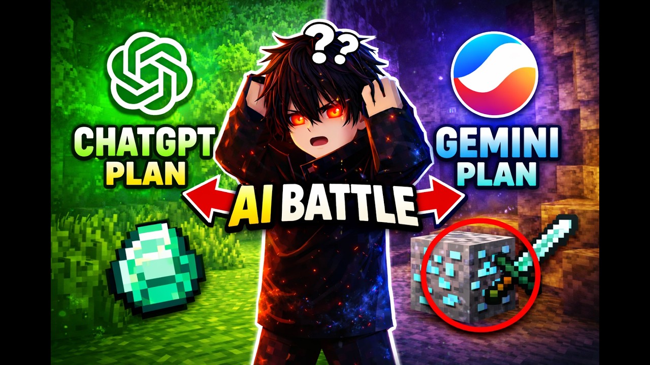 ChatGPT vs Gemini Controls My Minecraft World… Who Wins? 😈