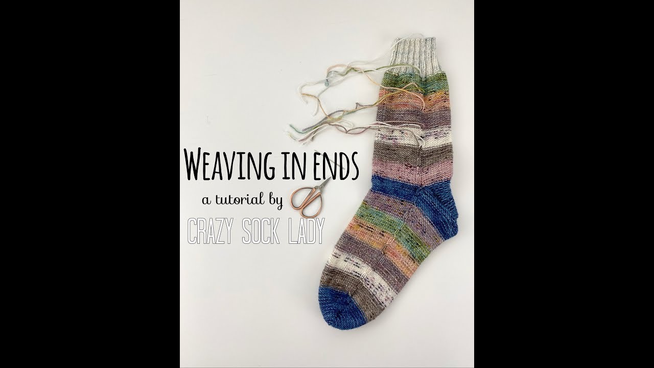 Вплетение кончиков ниток — обучающий урок Crazy Sock Lady
