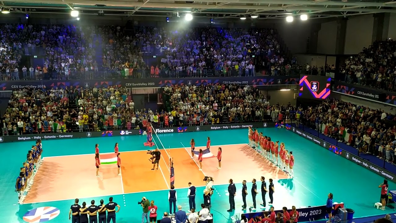 CEV Eurovolley Women 2023 Quater-Final Italy-France Palazzo Wanny Firenze - National Anthem