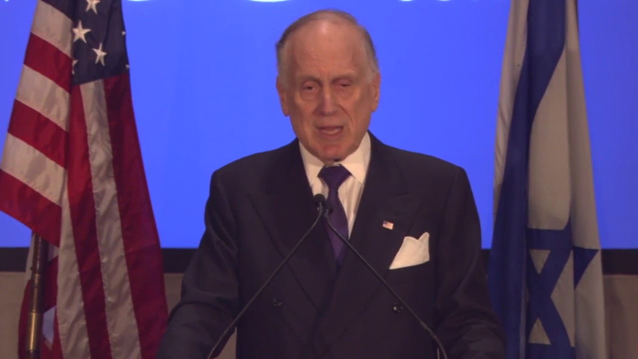 WJC President Ronald S. Lauder presents the WJC Theodor Herzl Award