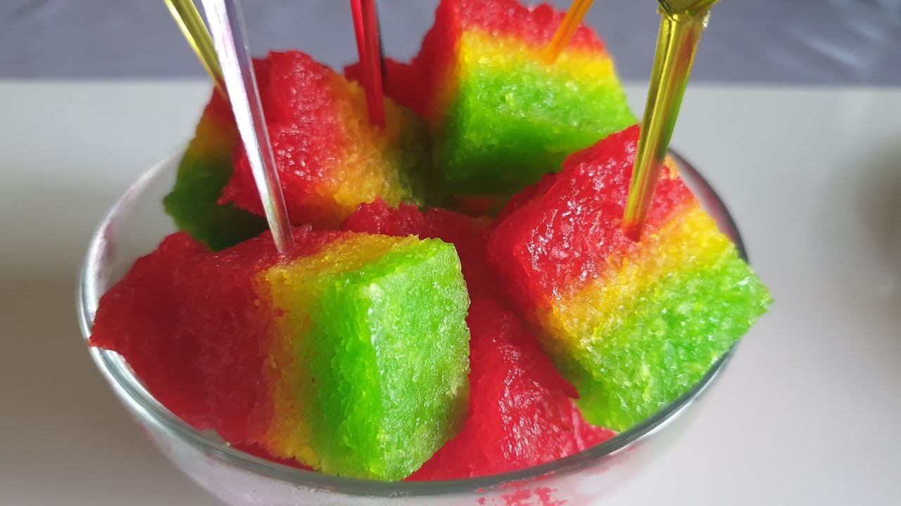 Gâteau manioc aux 3 couleurs- Rainbow cassava cake- Qhaub noom qos ntoos 3 xim #gaohmongcooking