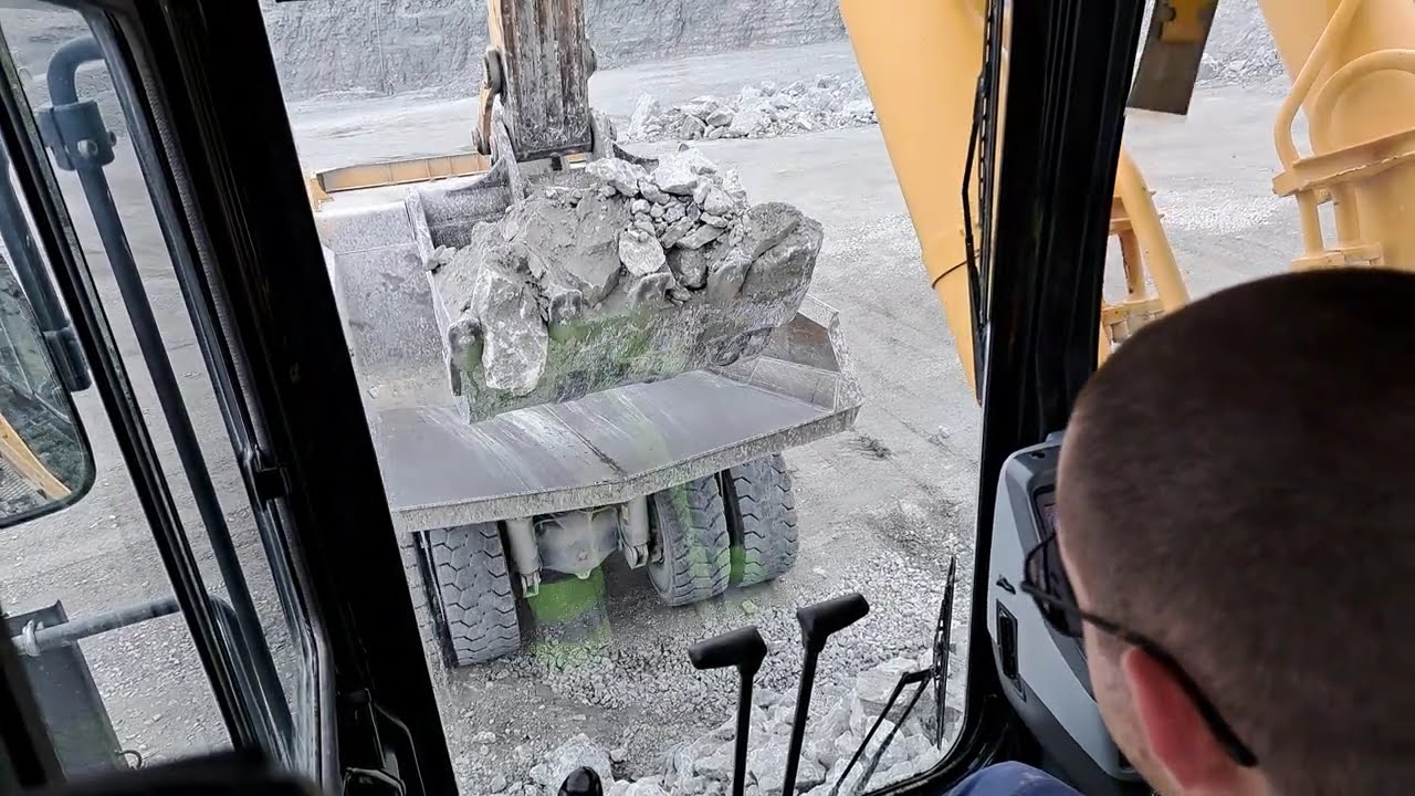 Ride along in the cab of the Komatsu PC1250
