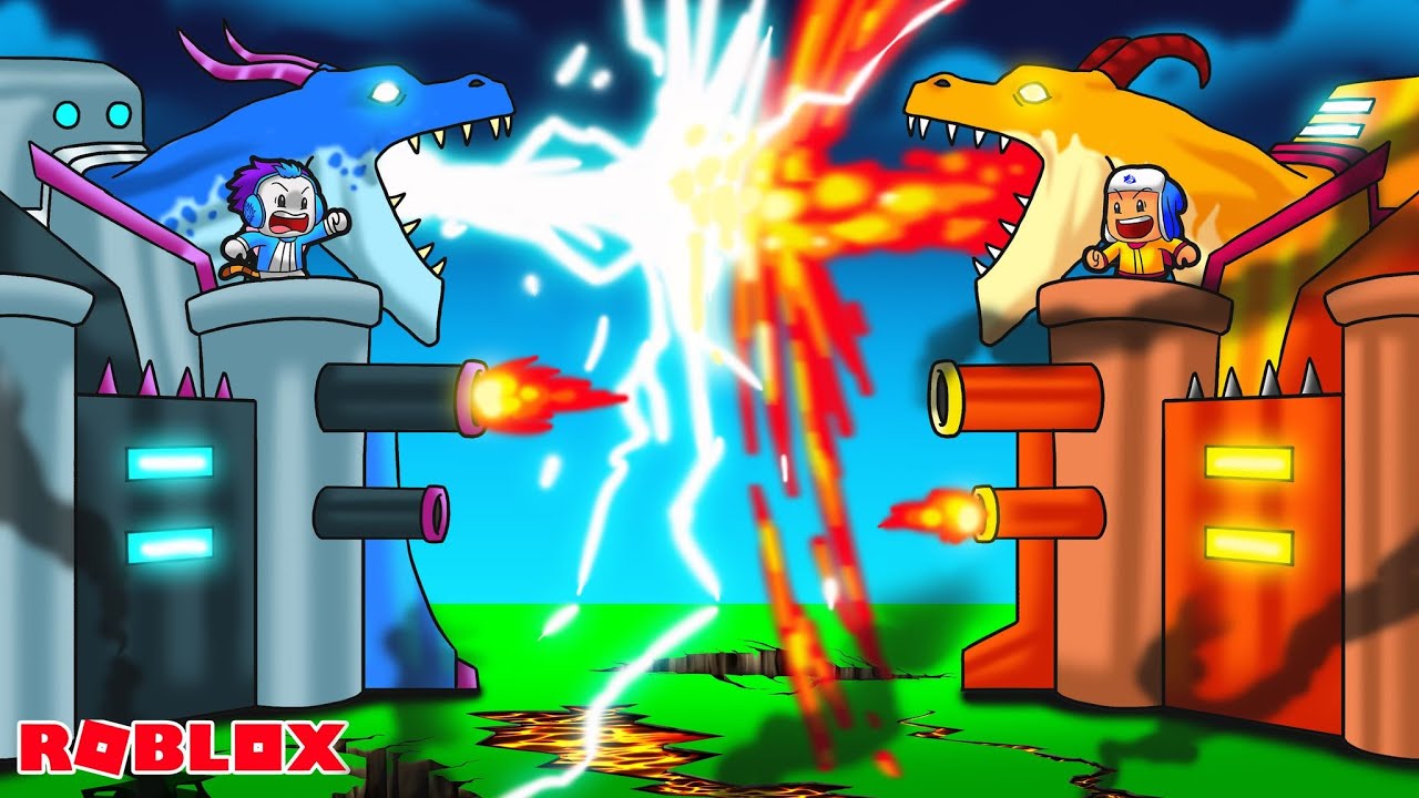 MANAKAH YANG LEBIH KUAT BENTENG NAGA BIRU VS BENTENG NAGA KUNING IMUT DI ROBLOX!!!